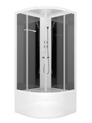 Душевая кабина Domani-Spa Delight Slim 99 high, высокий поддон, черная стеклянная задняя панель, прозрачное стекло, без электрики, 900*900, DS01DS99HBCl00 T0064224