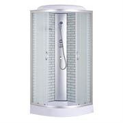 Душевая кабина Loranto 90*90*215 в комплекте с низким поддоном 13см. белый кирпичный узор, матовое стекло 4мм. Профиль  хром , CS-6690-13FW 90 T0062258