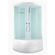Душевая кабина DOMANI-SPA Delight Slim 99 high высокий поддон, белая стеклянная задняя панель, сатин матированное стекло, DS01DS99HBM10 T0046568