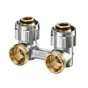 Двухтрубный узел нижнего подключения Oventrop Multiflex F H 3/4 3/4 Н ЕК-НГ ЕК ZB угловой M93567