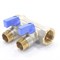 Коллектор General Fittings 6200 3/4 х1/2 , 2вых., c шаровыми кранами, латунь никелир. 620056N0504B2A - фото 4497606 Коллектор General Fittings 6200 3/4 х1/2 , 2вых., c шаровыми кранами, латунь никелир. 620056N0504B2A - фото 4497606