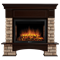 Пристенный электрокамин Electrolux EFP/P-2520LS с порталом Firelight Forte Wood 25 камень коричневый, шпон темный дуб M135402 - фото 4745011